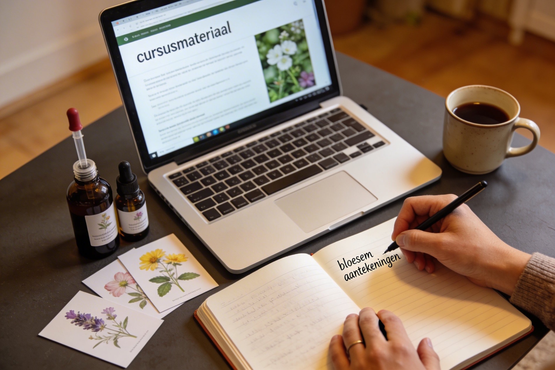 Studeren Bach bloesems cursus boeken notities cursist